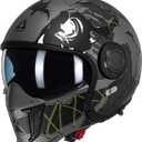 TRIANGLE Full Face Motorcycle Helmets,Off-Road Motocross Helmet for Men & Women,Dual Visor with Internal Tinted Sunshield,Open Face 3/4 Adult Racing Helmet DOT Approved (L)
