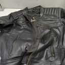 Men’s Leather Motorcycle Jacket, Distressed Biker Riding Jacket with Armor Pockets, Removable Liner (Black), Large