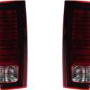 Dasbecan LED Tail Lights Assembly w/Bulbs Compatible With Dodge RAM 1500 2013-2018 RAM 1500 Classic Warlock 2019-2022 RAM 2500 3500 2014-2018 Red Lens Black Interior Left+Right 1Pair
