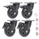 4 Inch Caster Wheels 2000lbs,Casters Set of 4,Heavy Duty Plate Casters with Double Ball Bearings,YAEMIKY Premium Polyurethane Swivel Caster Wheels for Cart,Furniture,Workbench16pcs Screws Included