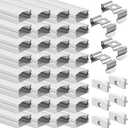 60 Pack 3.3FT 1Meter U Shape LED Strip Aluminum Channel Diffuser System with Cover, End Caps and Mounting Clips, Easy Cut Installed Curved Profile, Aluminum Profile for LED Strip Light Installations