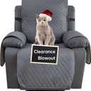 XINEAGE Water Resistant Recliner Cover, Nonslip Recliner Chair Covers for Reclining Chair with Pockets, Quilted Thick Recliner Slipcovers for Pets and Kids (Recliner Chair, Dark Gray)