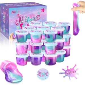 11 Pack Mermaid Slime Party Favors for Kids Slime Cup Bulk DIY Stress Relief Putty Toy Christmas Easter Birthday Goodie Bag Stuffer Classroom Reward for Girls Boys Stretchy Non-Sticky