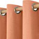 LAMIT Terracotta 72 Inch Privacy Linen Curtains 2 Panels Set for Living Room, Light Filtering Curtains Thermal Gromment Panels for Living Room/Front Door/Patio Door, W52 x L72