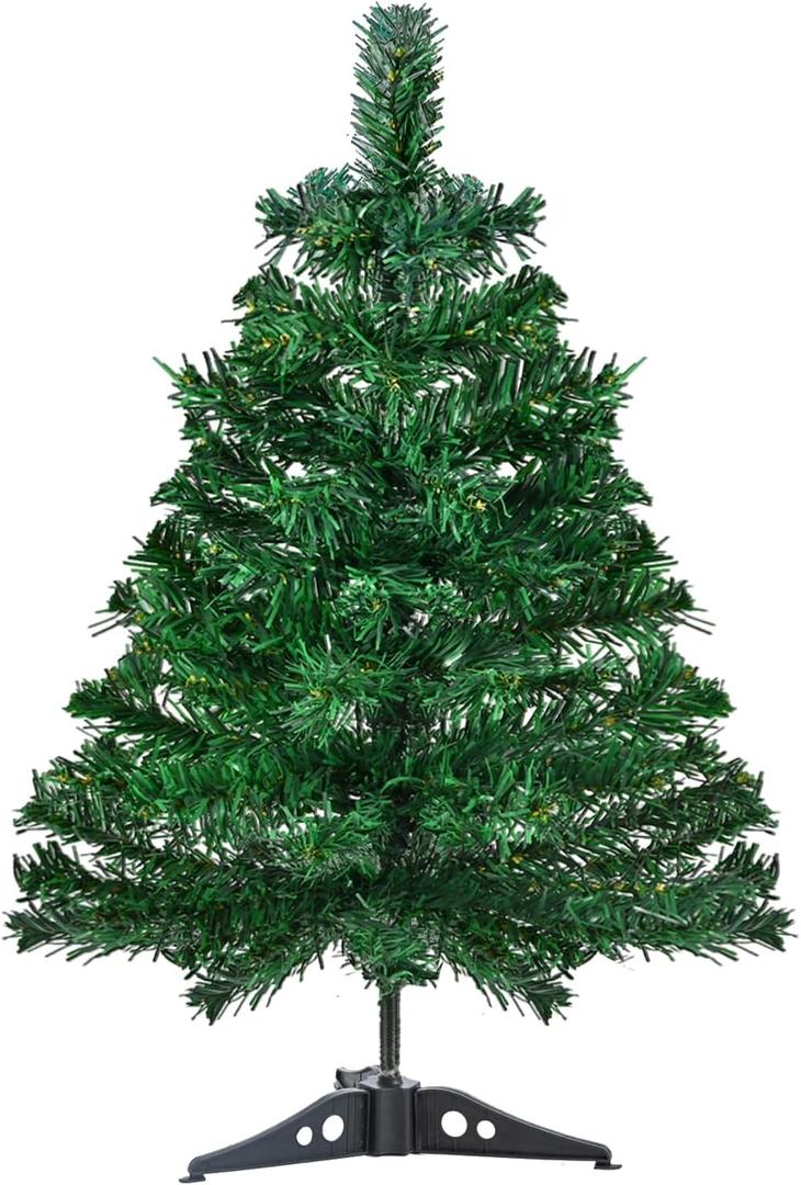 Gloreyan 22Inch Artificial Christmas Tree Green Tabletop Christmas Tree with Plastic Stand Mini Xmas Pine Tree for Party Supplies Indoor Outdoor Holiday Home Decoration
