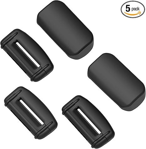 YONZEE 5-Pack Silicone Car Seat Belt Buckle Covers – Anti-Scratch, Noise Reduction & Buckle Protection – Universal Fit for Cars, SUVs, Trucks (Black)