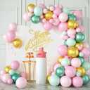 SuuWoee Arch Backdrop Stand Set of 2 With Cover (7.2FT+6FT) Gold Metal Wedding Arch Balloon Stand With Cover for Birthday Party Baby Shower Graduation Ceremony Decoration