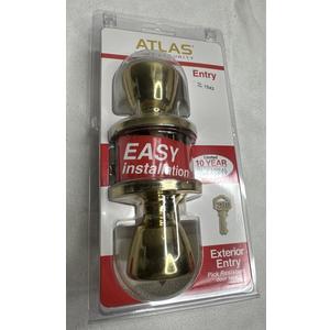 Atlas Home Security Exterior Entry & Deadbolt Shinny Gold Brass, (0003)