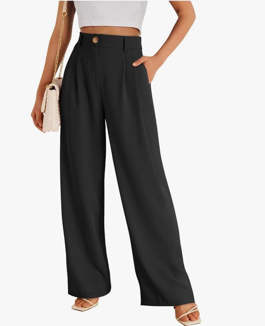 LILLUSORY Wide Leg Dress Pants Women's High Waisted Dressy Trousers, Size L