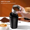 KIRAINAFLY Coffee and Spice Grinder, Espresso Grinder for Home Use, Stainless Steel Blade and Removable Cup, Multi-functional for Coffee Beans, Spices and More,Gray
