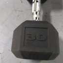 CAP 30 LB Rubber Coated Hex Dumbbell Weight, Rubber Free Weights for Home Gym Strength Training, Chrome Handle