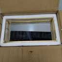 Feyarl Small Gold Clear Glass Perfume Tray Vanity Jewelry Trinket Rings Earrings Organizer Tray Collection Display Decorative Tray for Dressr Drawer Office Tabletop (7.87Inch) (7.9" x 3.9" x 1.2")