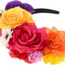 DreamLily Rose Flower Crown Headband HalloweenCinco De Mayo Party Costume Headpiece NC26