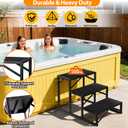 3-Step Heavy Duty Hot Tub Step, 500LBS Capacity, 24 High with Non-Slip Pad & Powder-Coated Steel, Tool-Assisted Easy Assembly for Spa, Pool, RV, Indoor/Outdoor Use