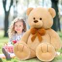 MaoGoLan Giant 47" Teddy Bear Stuffed Animal, Cuddly Large Classic Teddy Bear Plush Toy Gift for Girlfriend Boyfriend Kid, 4ft Brown Stuffed Animal for Valentines Day Birthday Gift Baby Shower Decor