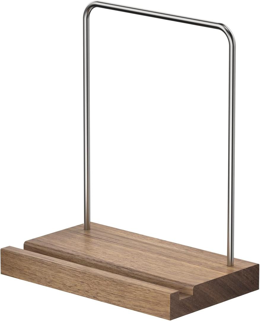 Now Playing Vinyl Record Stand, Vinyl Display Holder for Albums and LP Storage, Holds any Size Records (Walnut)