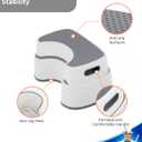 MR.SIGA Toilet Stool Squat Adult, Bathroom Stool Heavy Duty, Anti Slip Toilet Step for Bathroom, Toddler Step Stool for Kids, Off-White & Dark Gray