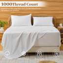 Bedlifes Deep Pocket Sheets 18-24 Inch, King Size Egyptian Cotton 1000 Thread Count, 4-Piece - Fits Extra Thick Mattresses, Cooling & Breathable (White), King - 22" Deep Pocket