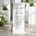 HunnmingRe Groom Father Wedding Memorial Reserved Chair Sign Banner in Loving Memory of Parents Celebrating from Heaven Wedding Linen Memorial Sign Sympathy Gift for Loss Seat