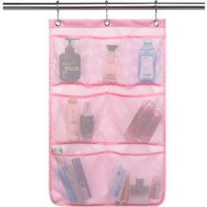 Hanging Mesh Shower Caddy for Bathroom - Quick Drying Portable Shower Organizer with Multiple Pockets for Soap,Shampoo and Cruise Ship Essentials Saving Bathroom Storage, Pink, 2 Pack