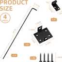 24" Cane Bolt Gate Drop Rod 4 Pack Heavy Duty Gate Ground Latch Gate Drop Pin for Wood Fence Metal Gates Doors Double Doors Fence (24 Inch)