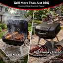 Portable Charcoal Grill, Small Charcoal Grill, Tabletop BBQ Grill, Foldable Camping Grill, Outdoor Grill for Picnic, Tailgating, Travel, Built-in Thermometer, Adjustable Air Vent