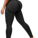 CFR Women's High Waist Workout Seamless Scrunch Booty Leggings Butt Lift Gym Fitness Girl Sport Active Yoga Pants (#0 Ultra Booty Contour - Black, S)