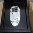 Amazon Basics Steel Security Safe and Lock Box with Electronic Keypad, Secure Documents Storage, Black, 0.5 Cubic Feet, 13.8"W x 9.8"D x 9.8"H, Removable Shelf