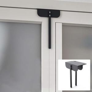 1 Metal Bifold Door Locks Adjustable Double Door Lock Kit (Fits 0.6" - 2" Folding Door) Heavy-Duty Child & Pet Proof Safety Lock for Closet, Cabinet, Pantry, Rust-Resistant No Drill Installation, Black