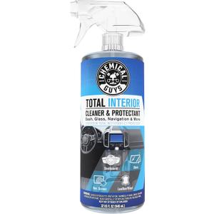 Chemical Guys Total Interior Cleaner & Protectant Chemical Guys Interior Cleaner, Cleans & Protects Leather, Vinyl, Plastic, Rubber, Glass with a Streak-Free Finish Cars, Trucks, SUVs, RVs, 32 oz