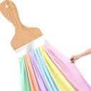 Mindsoft 3D Art Painting Classroom Wall Decor Rainbow Bulletin Board Decorations DIY Paint Brush Cutout Rainbow Cloth Back to School First Day of School Chalkboard Decor (Macaroon Color,85 Inches)