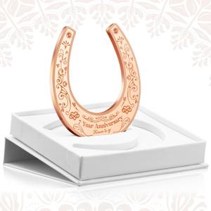 Rtteri 7 Year Anniversary Copper Gifts for Him/her 7th Anniversary Wedding Gift for Couple Lucky 7 Years of Marriage Horseshoe 7th Wedding Copper Gifts with Box for Women Men Couple
