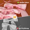 2 x 2 Pack Pink Bow Coquette Decor Garland Banner - 16 Prestrung Satin Pink Bows Garland for Bridal Shower Decorations,Bachelorette Party, Birthday Party, Wedding Wall & Holiday Decor Home Aesthetic