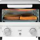 COOK WITH COLOR Mini Toaster Oven: 600W Power, Precision Timer, Auto Shutoff, and Culinary Delights Up To 450 Degrees, Cream (10.25"x10"x8.25")