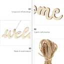 4 x NUOBESTY Wooden Welcome Sign 14.5 Inch Front Door Hanging Plaque with Rope Cursive Wood Letters Home Wall Decor for Porch Entryway Greeting