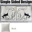 Funny Cat Pillows Decorative Throw Pillows Cover Set of 2,Cute Kitty Gifts for Cat Lovers Linen Pillow Case Decor Covers for Couch Bed Living Room - 18x18 Inches
