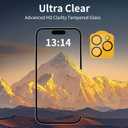 4 x 2 Pack for iPhone 16 Privacy Screen Protector Tempered Glass 6.1 inch Private Protective Film Anti-Blue Light Anti Spy No Bubble Simple Assembly Gradient Red Orange