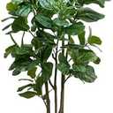 Faux Fiddle Leaf Fig Tree, 6ft Faux Plant Fake Ficus Silk Trees with White Planter, Artificial Fig Trees Floor Plants for House Office Living Room Indoor Home Decor (Fiddle Leaf)