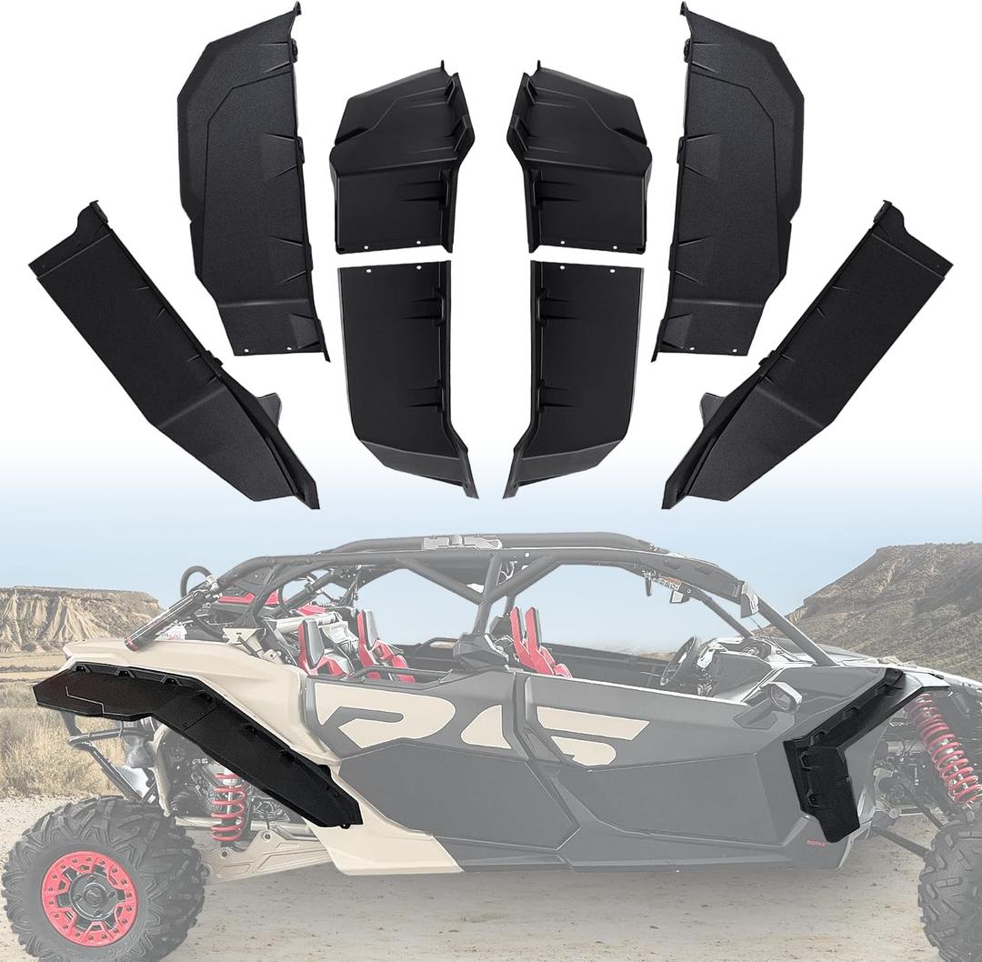 X3 XXL Wider Fender Flares, Upgraded Front & Rear Combination Extended Mud Guards Compatible with Can Am Maverick X3 & X3 Max All Models 2017-2024 Accessories (8PCS)