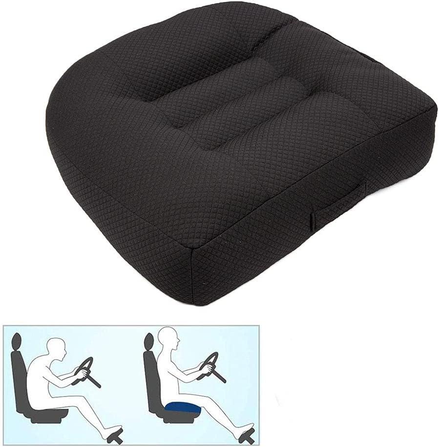 Car Booster Seat Cushion Heightening Height Boost Mat, Breathable Mesh Portable Car Seat Pad Angle Lift Seat for Car, Office,Home (Pure Black)