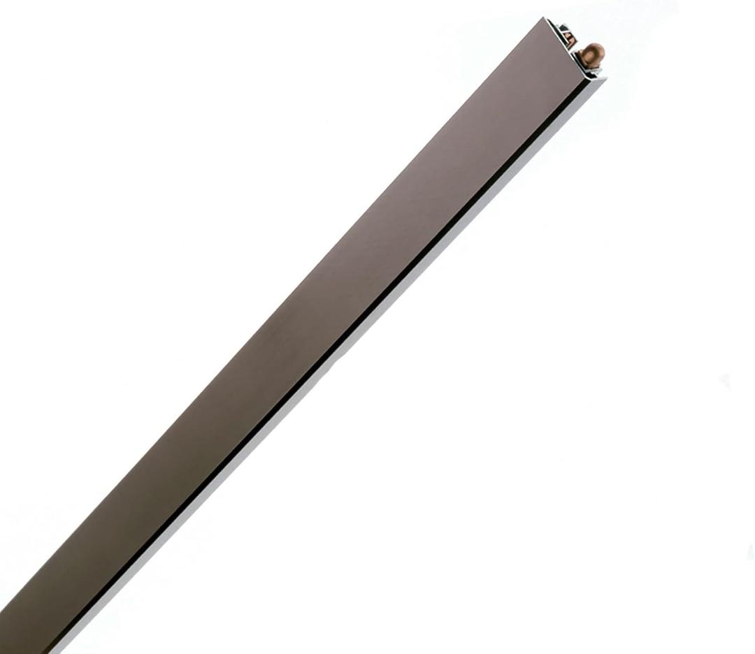 Automatic Screw-on weatherstrip - Rubber Closure - Stainless Steel Inner Mechanism and Brass Stop - Self-Leveling - Can be Cut to Size - 1 m - Bronze - Aluminium