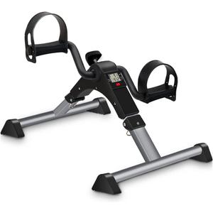 Under Desk Bike Pedal Exerciser, Upper & Lower Peddler Exerciser for Seniors with LCD Display, Fitness Folding Exerciser Peddler for Arm & Leg Workout (Grey)