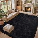 5x7 Black Area Rugs for Living Room, Large Fluffy Shag Bedroom Rugs Non-Slip, Ultra Soft Plush Carpet for Nursery Kids PlayRoom Dorm Office Indoor Modern Carpets