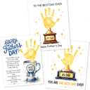 2 x Fathers Day Crafts from Kids - Custom Handprint Set 3, Personalized Best Dads Ever Handprint Kit Family Handprint Craft Keepsake Personalized Fathers Day Dad Gifts from Kids Daughter Son for New Dad
