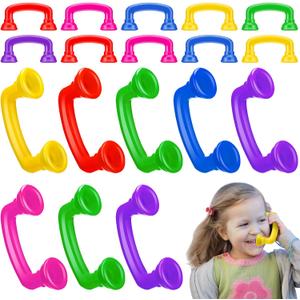 Honoson 18 Pcs Reading Phones Auditory Feedback Reading Phone Classroom Hear Myself Sound Phone Colored Speech Therapy Toy Tool for Children Accelerates Fluency and Pronunciation