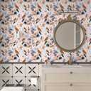 FANCYEASY Boho Bird Floral Leaf Peel and Stick Wallpaper for Bedroom Bathroom 12"x100" Self Adhesive Colorful Kids Wallpaper Removable Waterproof Contact Paper for Cabinets Shelf Liners Vinyl Mural