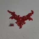 Handmade Rhinestones lace Applique handsewing Beads Trim Patches Neckline for Dress Clothes Accessory (Red)