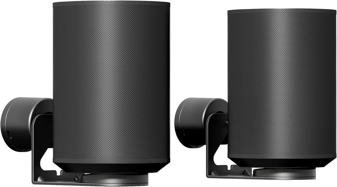 Adjustable Speaker Wall Mount for Sonos Era 100 and Era 300, Flexible Angle Adjustment, Surround Sound Speaker Wall Bracket Compatible with Sonos Era Speakers,1 Pair,Black