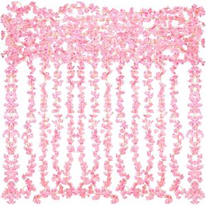 Nuenen 16 Pack 94.4ft Artificial Cherry Blossom Vines Cherry Blossom Flower Garland Hanging Silk Cute Room Decor for Japanese Kawaii Bedroom Party Wedding Spring Home Decorations (Pink)