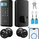 WiFi Bluetooth Keypad Door Lock with Handle,Keyless Entry Door Lock, Electronic Digital Keypad Deadbolt with App, Keyless Entry Fingerprint Lock Auto Lock, Front Smart Door Handle Sets
